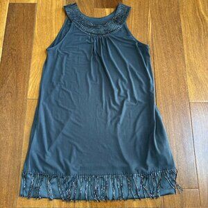 Express black Gatsby sequin fringe sparkle dress